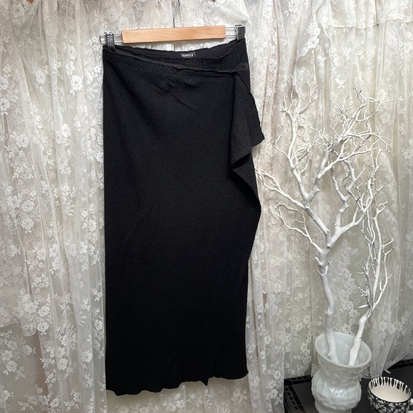 Deep Black Wrap Snap Rare Skirt With Slit or Wrap, Poncho, Cape, Snap Fasteners! - Picture 10 of 10